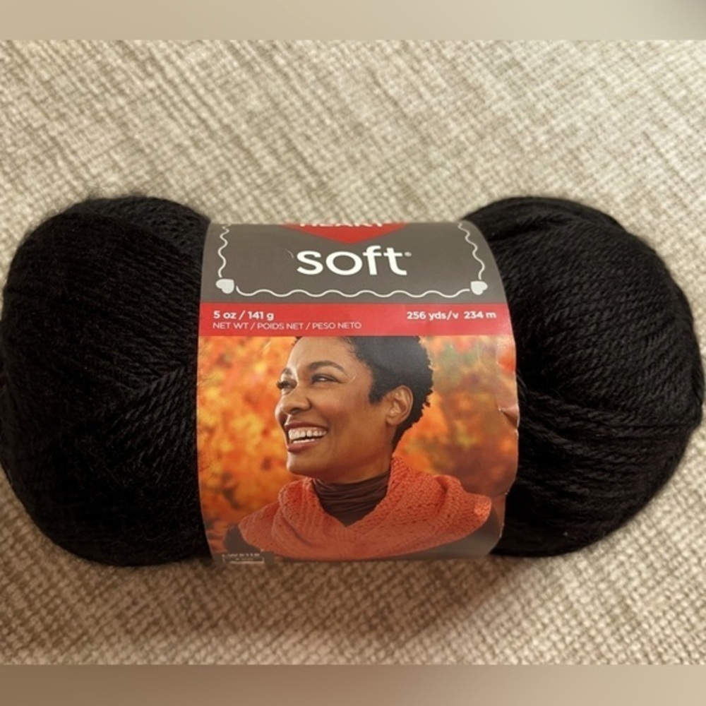 Red Heart Soft Yarn- Black